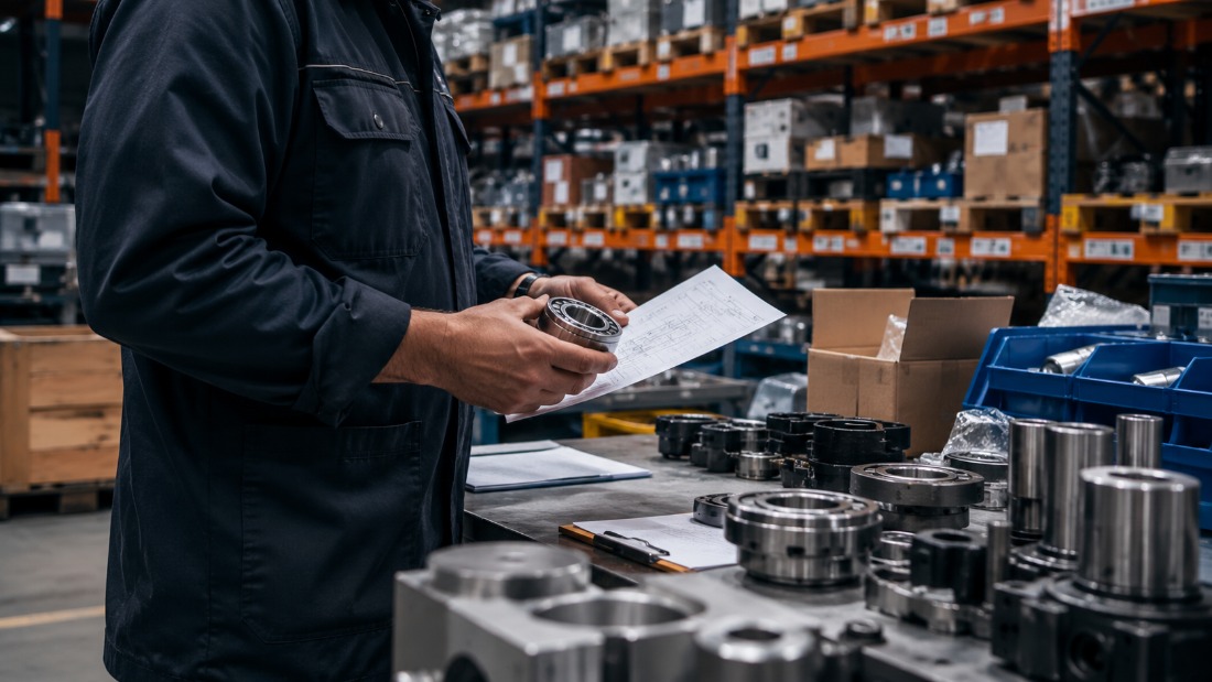 Revisión técnica de componentes industriales en almacén